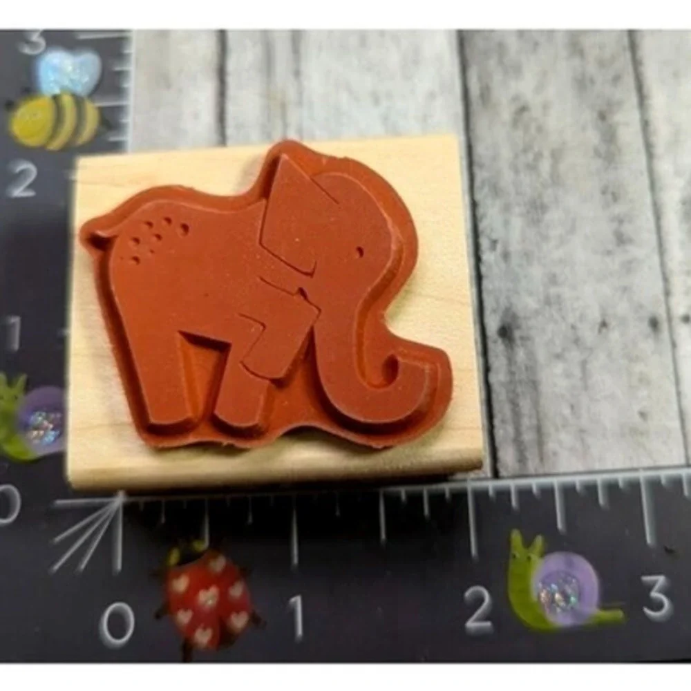 Stampin' Up! Elephant Silhouette Spots Rubber Stamp Wood #B65